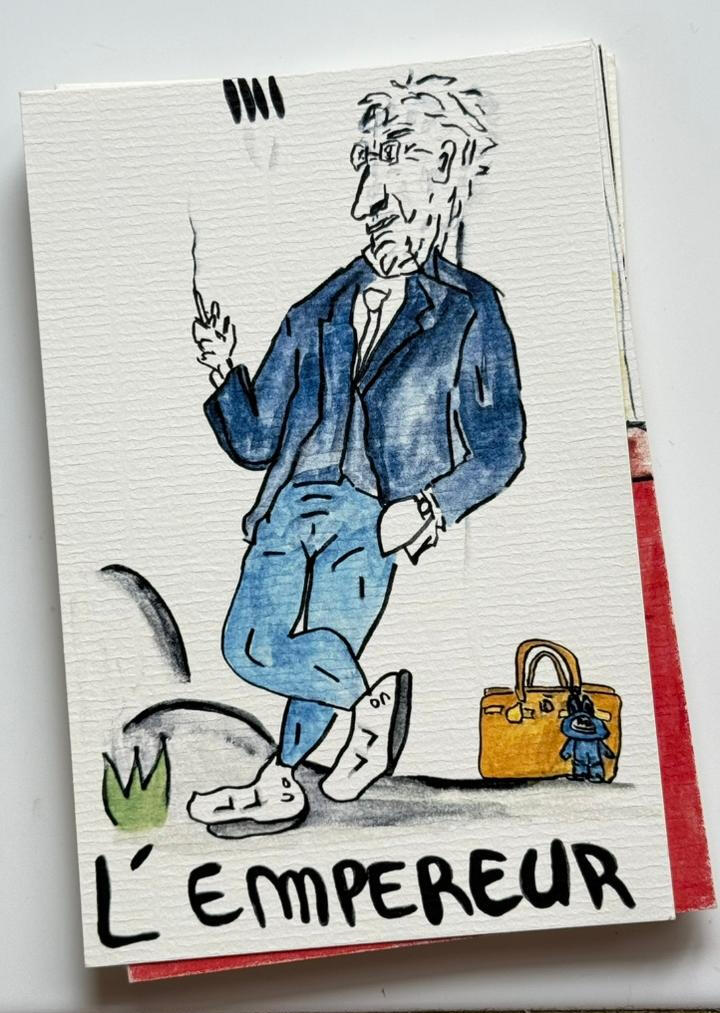 L'Empereur c'est le patriarche. Le pouvoir, la domination et le controle de soi et des autres. Tel un collectionneur ou galeriste qui controle le monde de l'art mais en devient blasé.